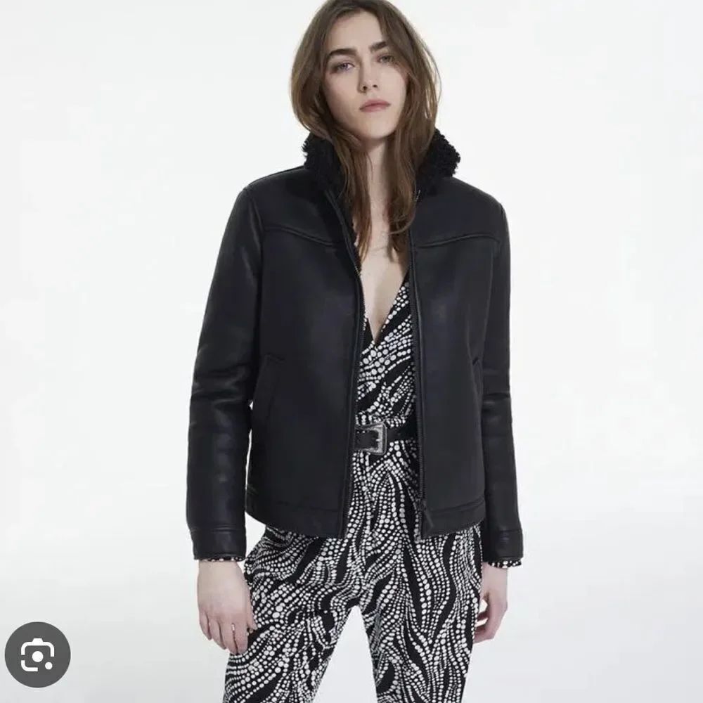$575 The Kooples Faux Leather Shearlingβ Coat Jacket NWT XS